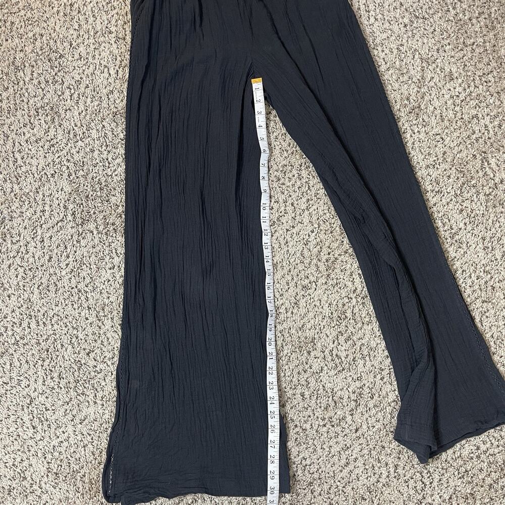 aerie Wide Leg Crinkle Pants in Black - Picture 11 of 12